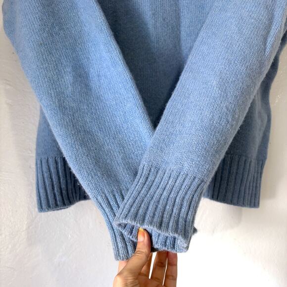 SPORTY & RICH SRC 100% Wool Turtleneck Sweater in Light Blue Size S - Picture 8 of 14